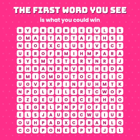The first word you see is what you could win: word grid puzzle