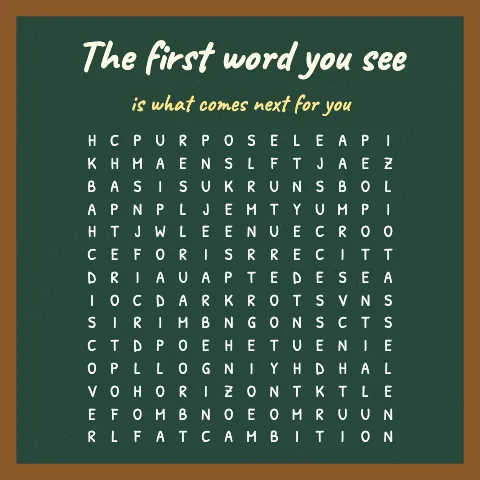 The first word you see is what comes next for you: word grid puzzle