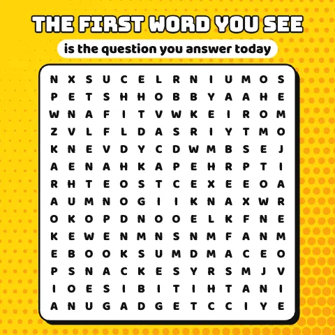 The first word you see is the question you answer today: word grid puzzle