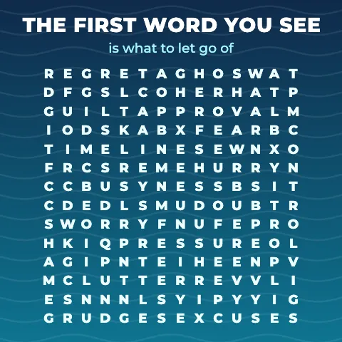 The first word you see is what to let go of: word grid puzzle