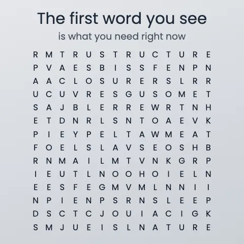 The first word you see is what you need right now: word grid puzzle
