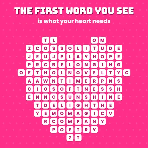 The first word you see is what your heart needs: word grid puzzle
