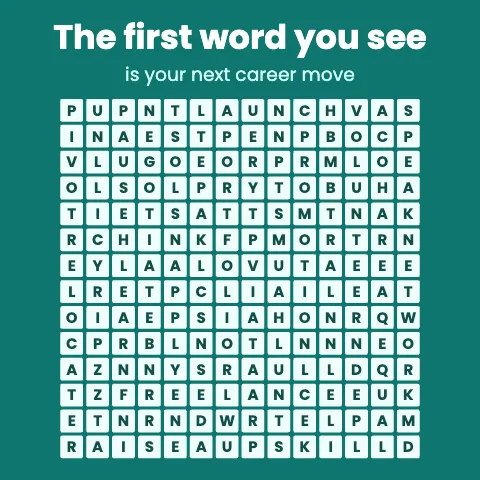 The first word you see is your next career move: word grid puzzle
